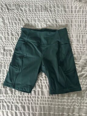 Women's High-Waist Forest Green Active Bike Shorts